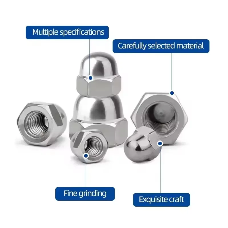 Wholesale Price M3-M42 DIN1587 Stainless Steel Hex Dome Cap Nut Hexagon Acorn Nuts