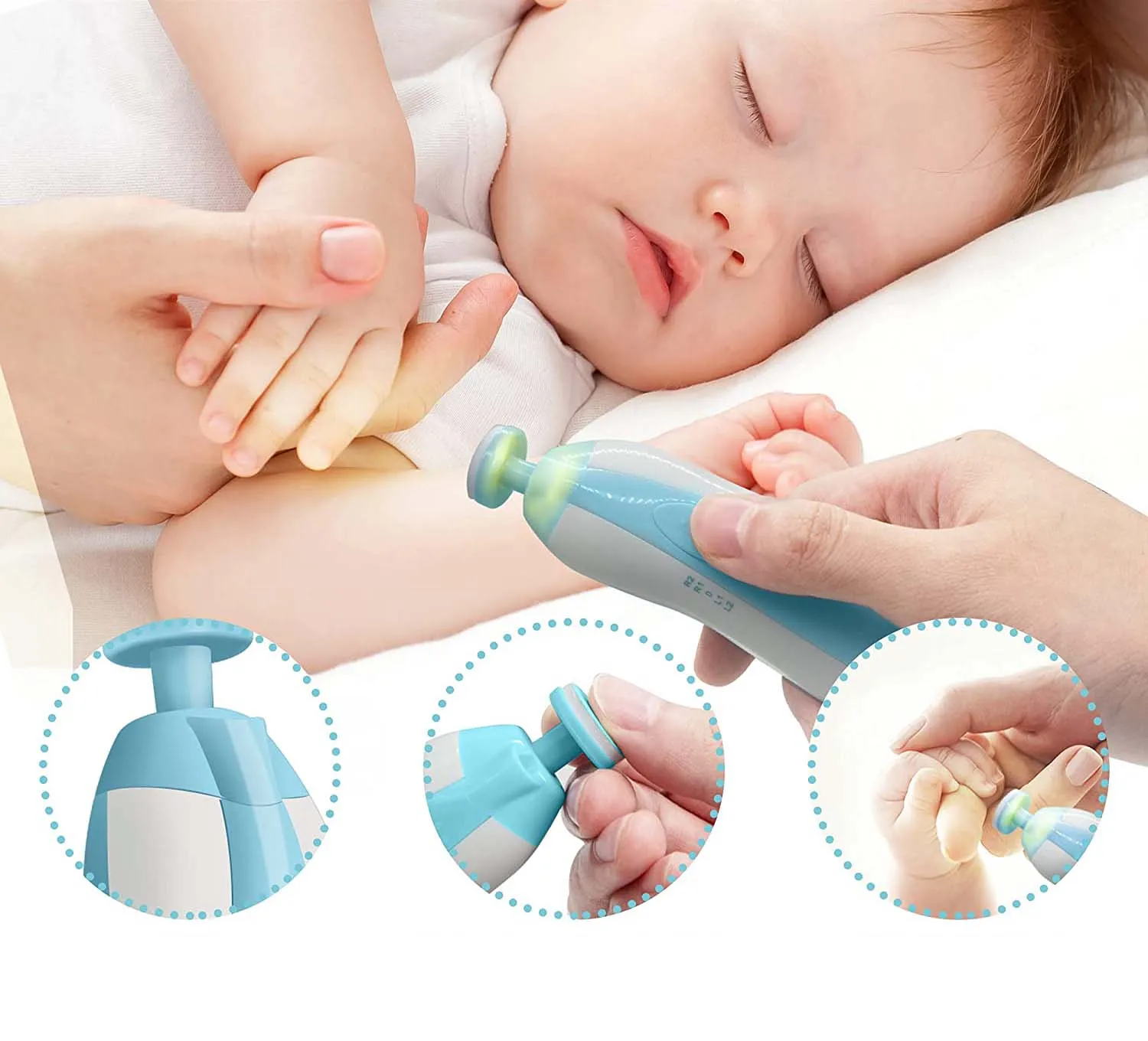 2022 new arrival nail clippers cutter multi-function 6-in-1 safe electric ingrown finger toe baby quiet nail clipper