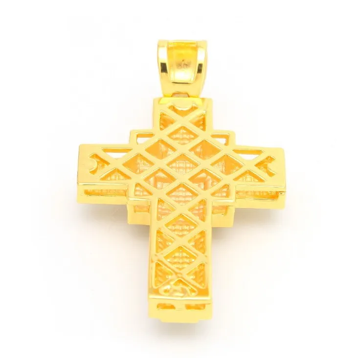 2020 hip hop gold rope chain jewelry iced out gemstone diamond cross pendant necklace