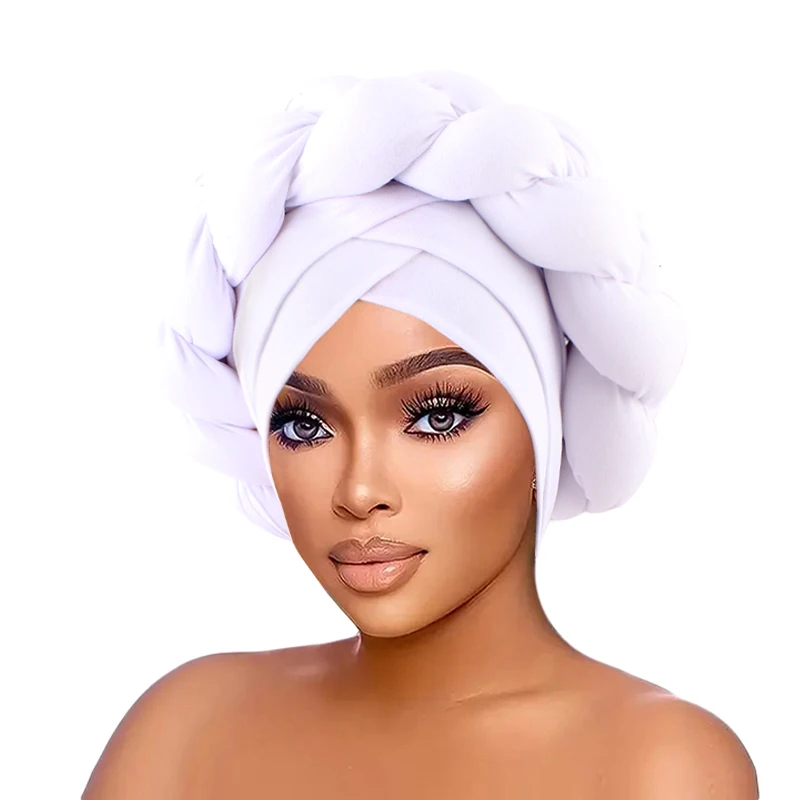 Wholesale Custom Logo Hair Plain stretchy African Head Wraps Braid African Turban Cap Headscarf Beanie Cover Headwrap For Women