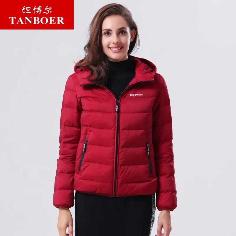 TANBOER Down Jacket Women Packable Cheap winter down jacket Lightweight Puffer womens trench coat TB17356