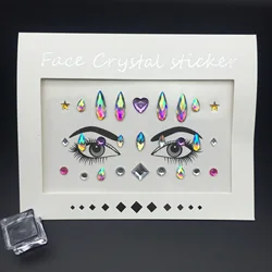 Custom Jewelry Eye Face Gems Crystal Rhinestone Sticker Festival Party Body Tattoo Face Stickers Glitter Jewels Gems