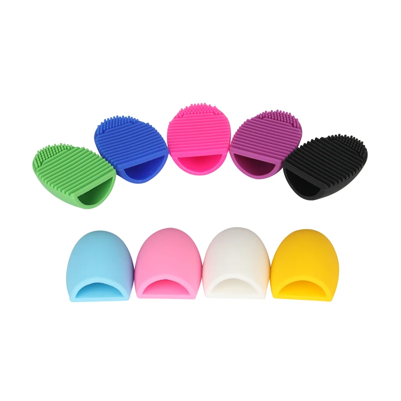 2021 Factory Direct Supply Egg Shape Silicone Makeup Brush Cleaner with Printed Logo