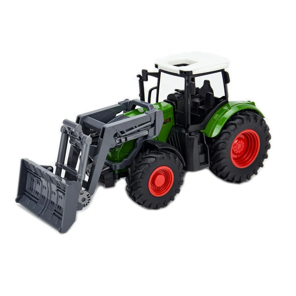 9952 Four Wheel Static Model Farm Machine Agricultural Tractor With Shovel Bucket Car Model Toy