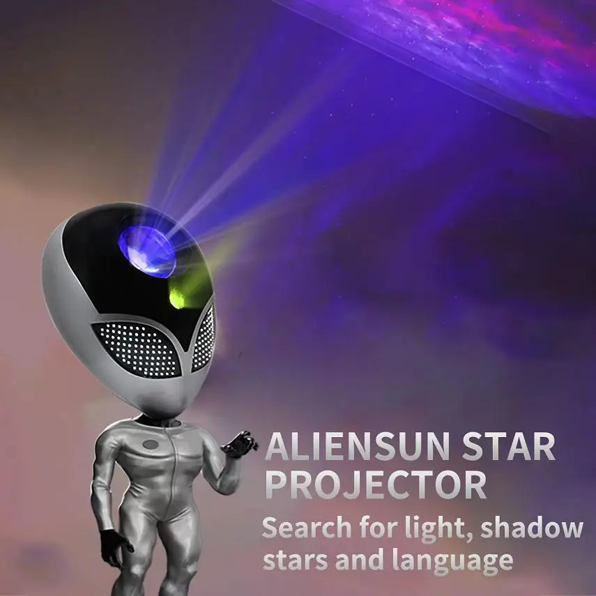 Astronaut Aliens Star Projector, Talking Nebula Projector Light with Timer   Breathing Light Effect Galaxy Projector