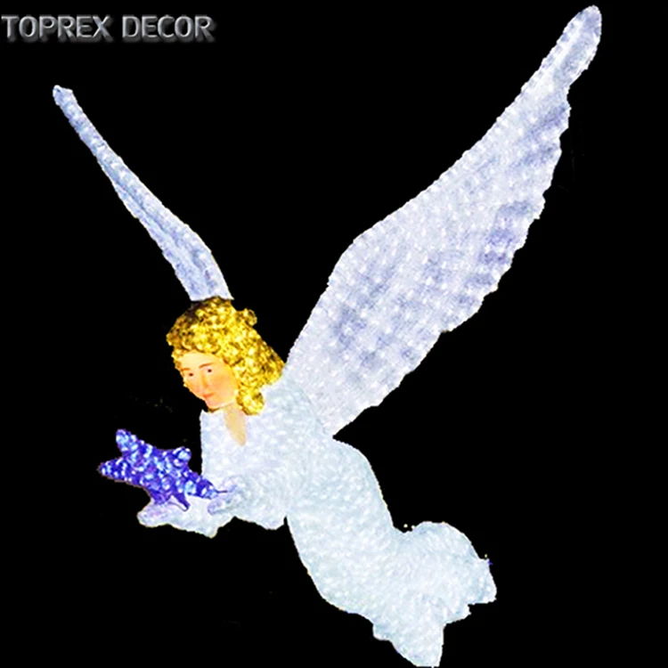 IP65 Waterproof Outdoor Commercial Decoration Lighting LED 3D lighted Christmas Angels