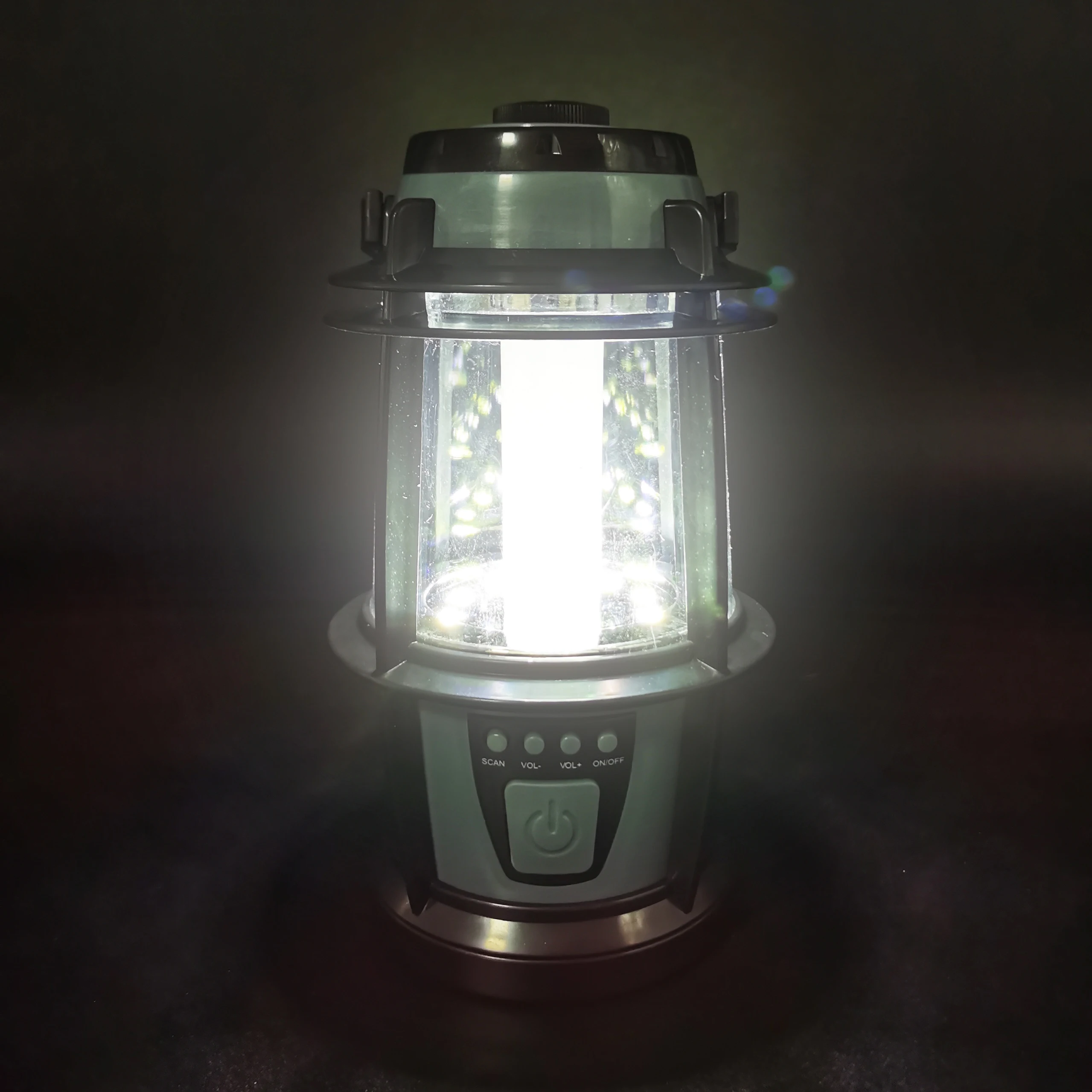 
LED lantern with FM radio Camping light outdoor 3*AA camp lamp with hook 