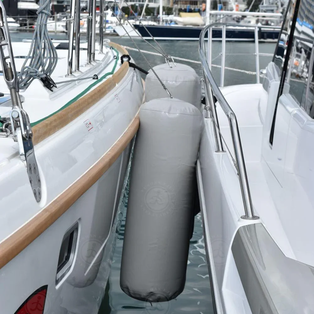 Custom Size Black Grey Inflatable Boat Bumpers Heavy Duty PVC Inflatable Boat Fender for Yacht
