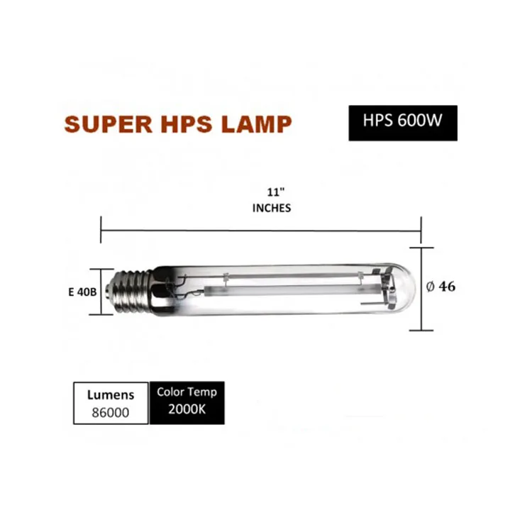 400w 600w 1000 watt E40 E39 high pressure sodium HPS grow light bulbs for hydroponics