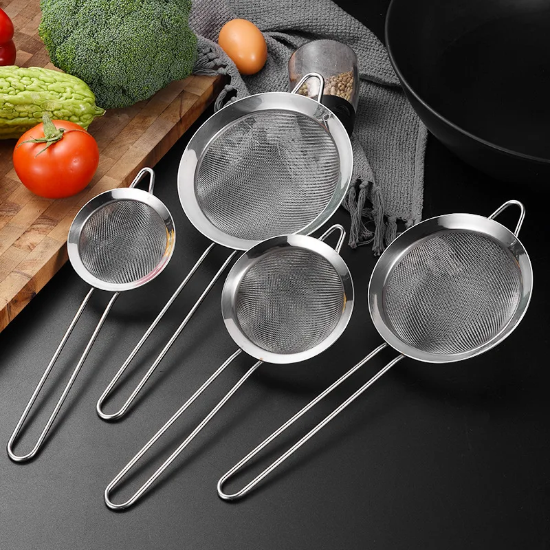 High Quality Stainless Steel Fine Double Mesh Strainer kitchen skimmer Wire Mesh  Powder Filter Strainer