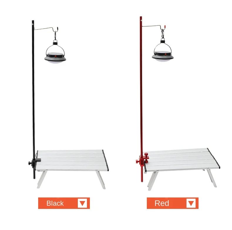 Camping Folding Lamp Pole, Lightweight Collapsible Aluminum Lantern Stand, Outdoor Lamp Post Hanging Light Holder Stick