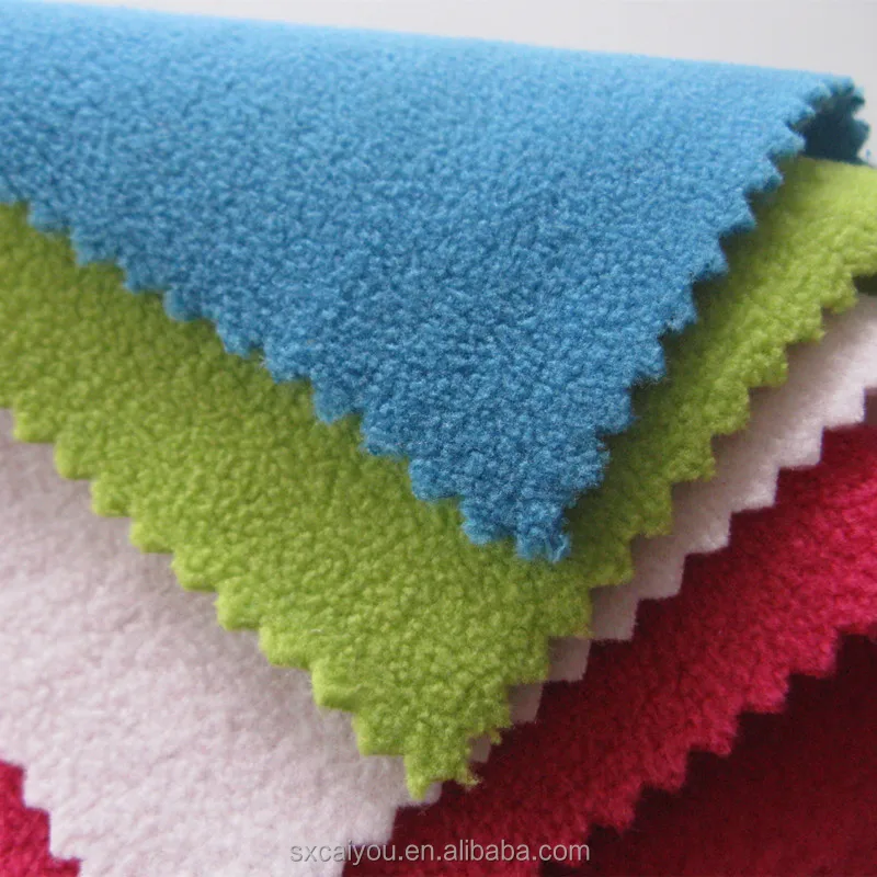 
 100%Polyester Anti-pill Solid Micro  With Double Brushed Polar Fleece Fabric For Garments  