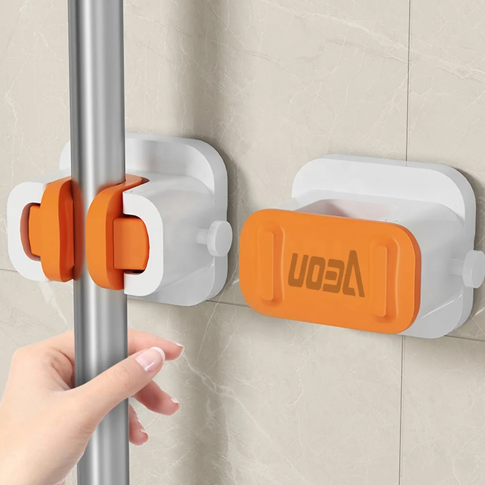 Home Storage Rack Bathroom Suction Traceless Hooks Wall Mounted Mop Organizer Holder Waterproof Broom Hanger