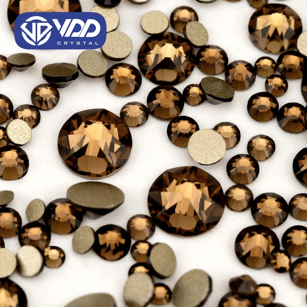 VDD 008 Копченый Топаз SS6-SS30 2088 хрустальные стразы высокого качества 8 большой маленький плоский задний камень для украшения ногтей