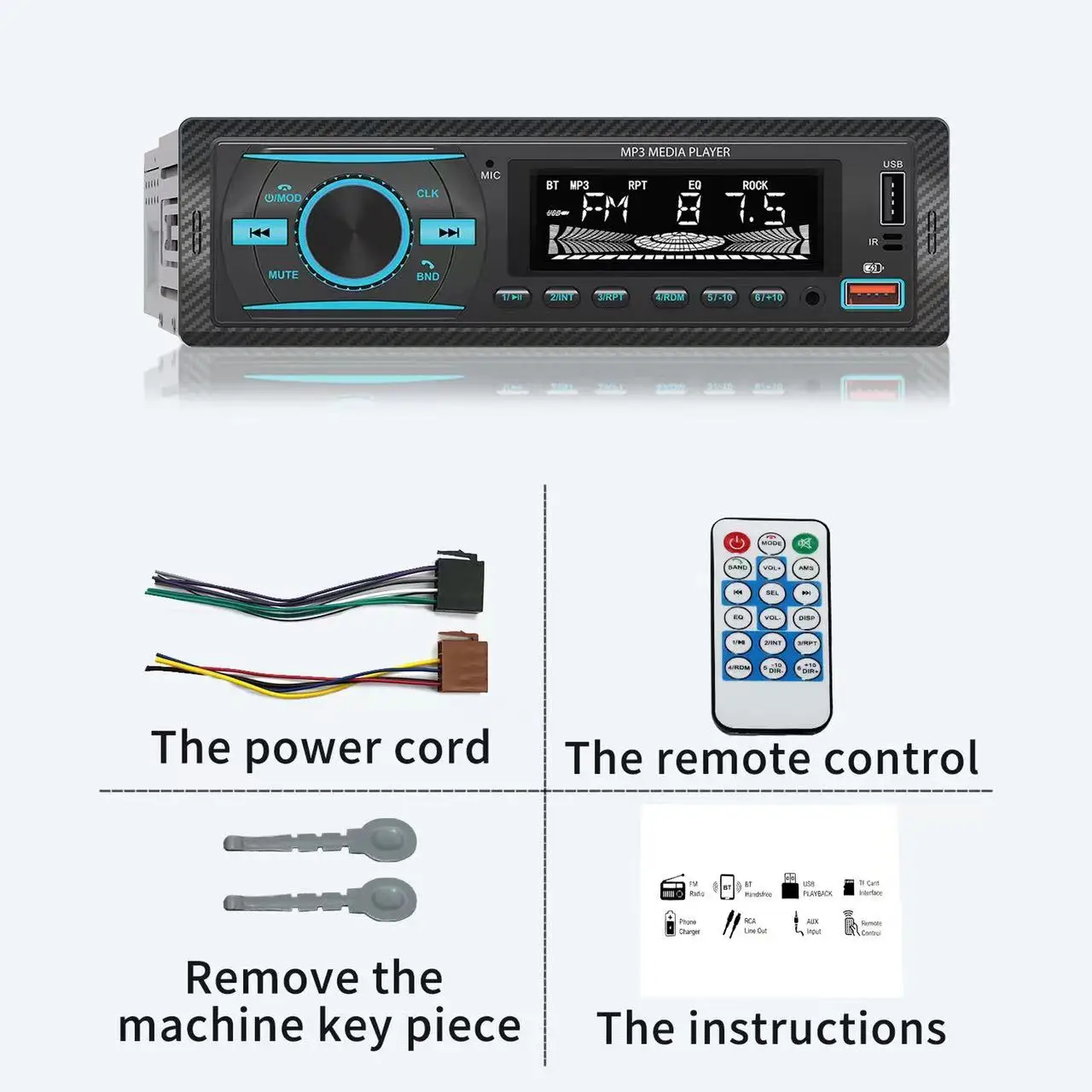 Colorful Light Bluetooth Radio Players Car Mp3 Player Fm Transmitter With Dual Usb