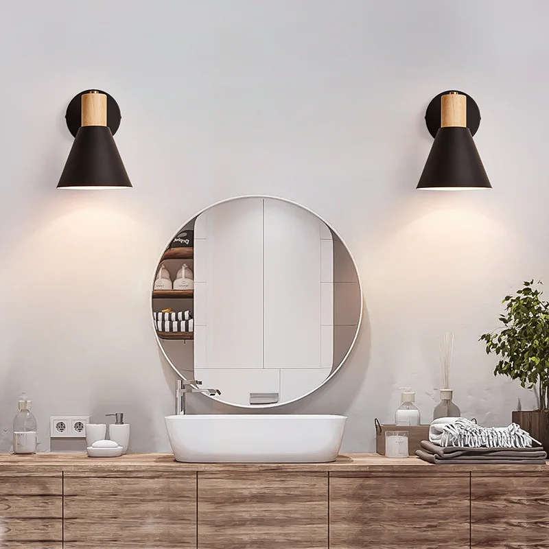 Adjustable Modern Wooden Wall Lamp Nordic design Wall Lamps For Living Room Bedroom corridor hotel