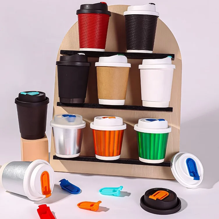 Disposable Logo Printed Ripple Wall Paper Coffee Cup Vasos De Papel Para Cafe