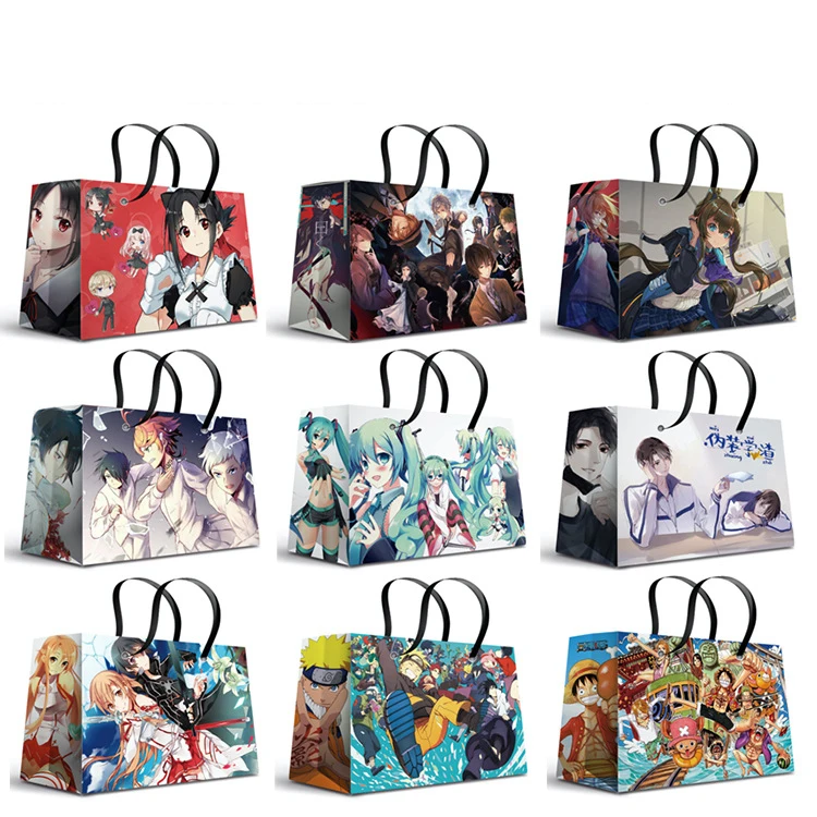 Demon slayer Bleach Miku Genshin tokyo Luffy ghoul Miku Jojo Chainsaw Man Ram Rem Shingeki No Kyojin Anime Paper Gift Bag