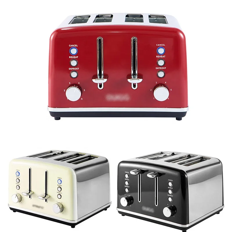Multi-Function Stainless Steel Electric Bread 4 Sliced Toasters Machine