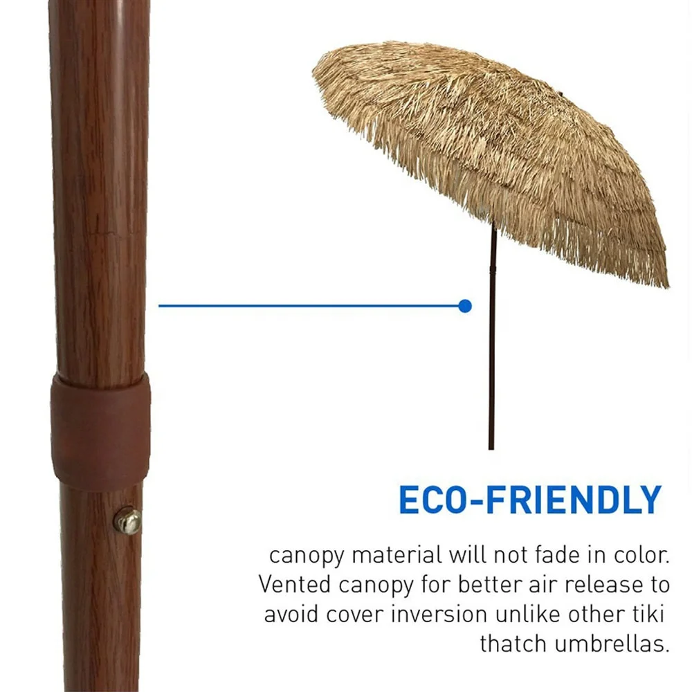 Hot Selling Custom Logo, Natural Thatch Tiki Outdoor Garden Umbrellas Hawaii Vintage Straw Roof Patio Parasols Umbrella/