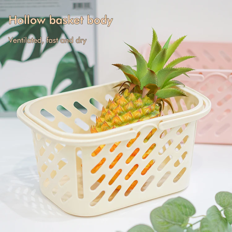 Factory Household Multifunction Portable Rectangle Bottle Jar Plastic storage basket with handle