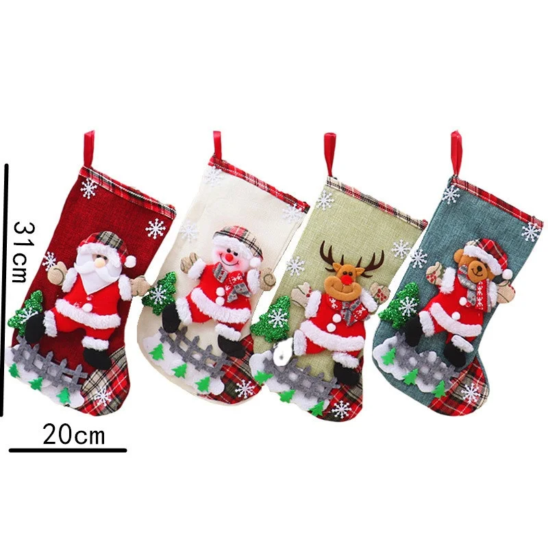 Christmas Stockings and Gift Bags Festive Socks Pendant Tree Ornaments for Home Decorative Bags