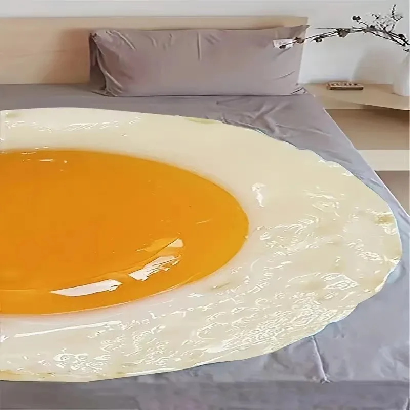 Irini Customization Creative Funny Oversized Blanket Food Novelty Soft Flannel Round Nap Wrap Plush Egg Print Blanket