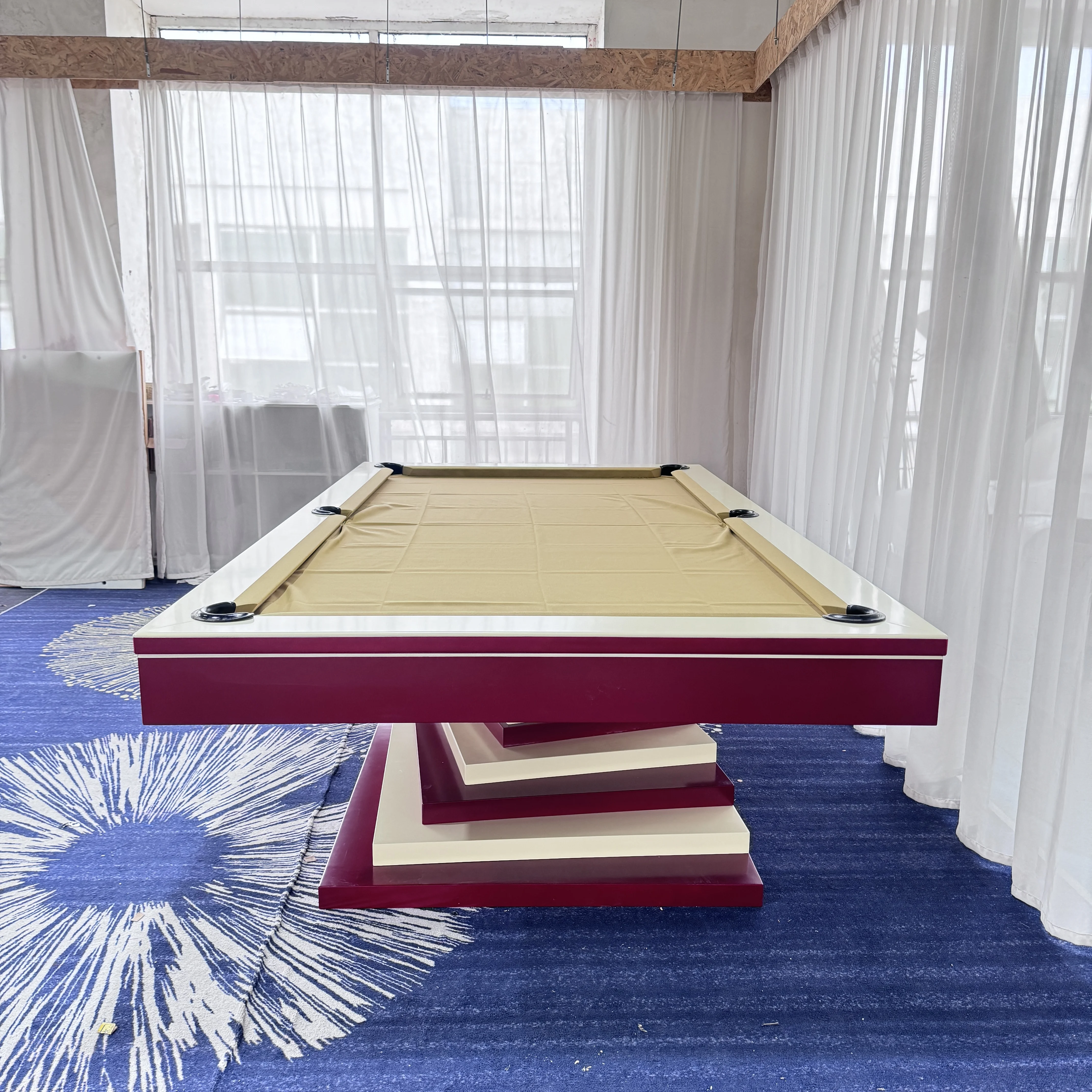 2024 Best selling Popular luxury style Geometry 7ft/8ft/9ft modern pool game billiard table with natural slate