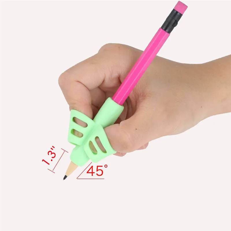 K553 Children Pencil Holder Tools 3Pcs/Set Silicone Two Finger Ergonomic Posture Correction Tools Pencil Grip Writing Aid Grip