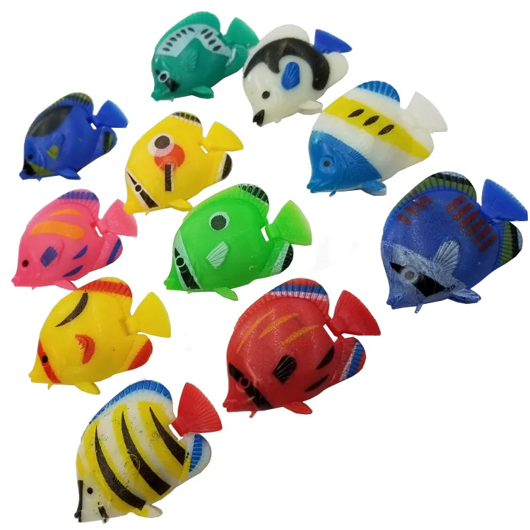 Aquarium plastic fake fish tank decoration floating mini pet toy simulation fish