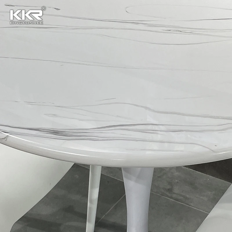Fast-food restaurant table and seating Dining table with chairs marble top dining table