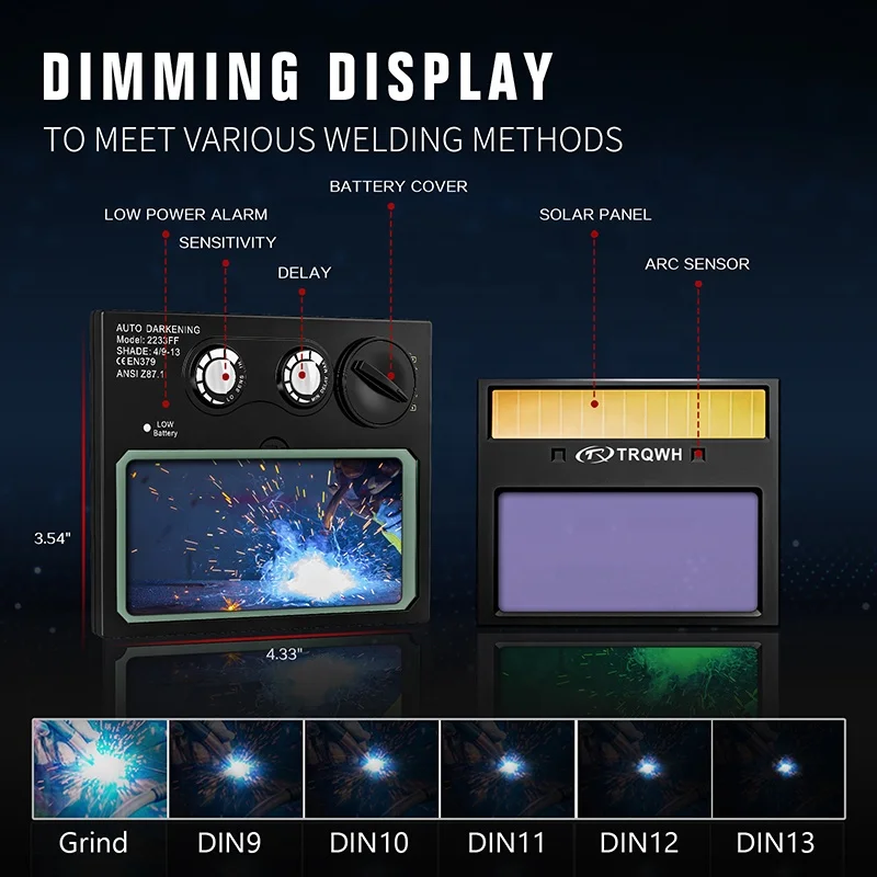 TRQ Factory custom welding helmet for outdoor night lighting assistance