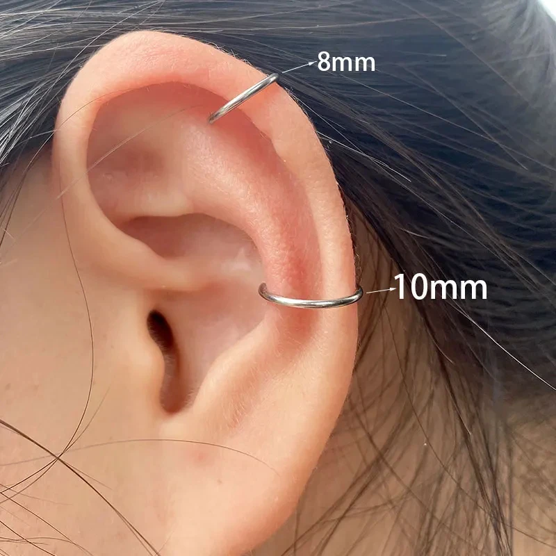 Creative Design Popular Personality Piercing Ring Without Hole Lip Ring Titanium Stainless Steel Fake Lip Nose Stud Ring