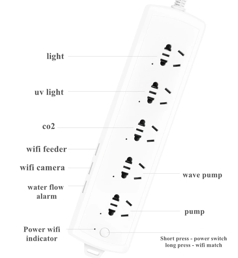 wifi smart controller aquarium equipment fish tank accessories plug safe plug 3 usb holes for light pump wave pump feeder fans