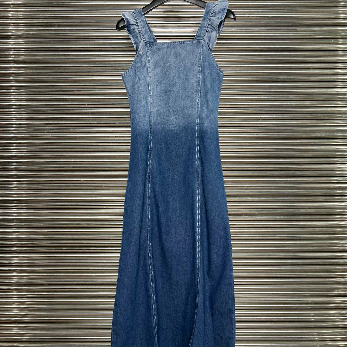 VIP LINK contact me gradient color strap jeans denim sleeveless designer dresses famous brands