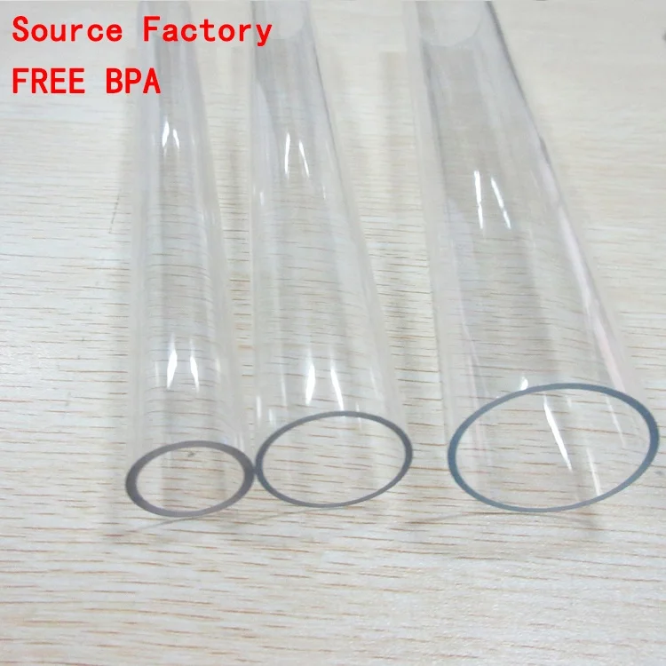 Clear hard plastic pipe cylinder tube