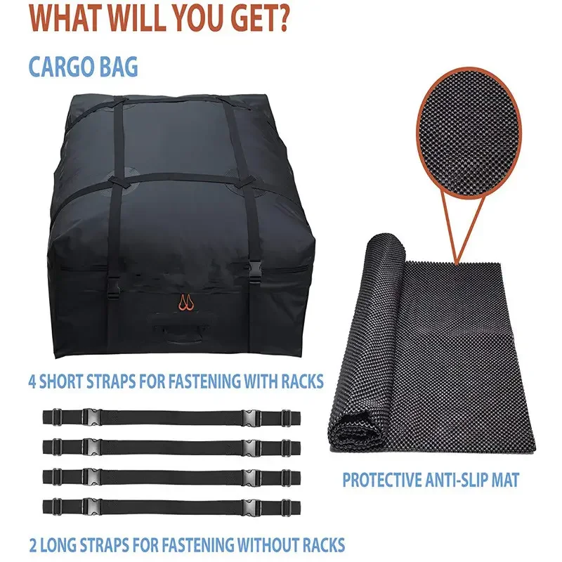 Car Truck SUV Van RV Top Rack Bag  Cargo Carrier Bag Expandable Waterproof Luggage Travel Storage Rooftop Bag