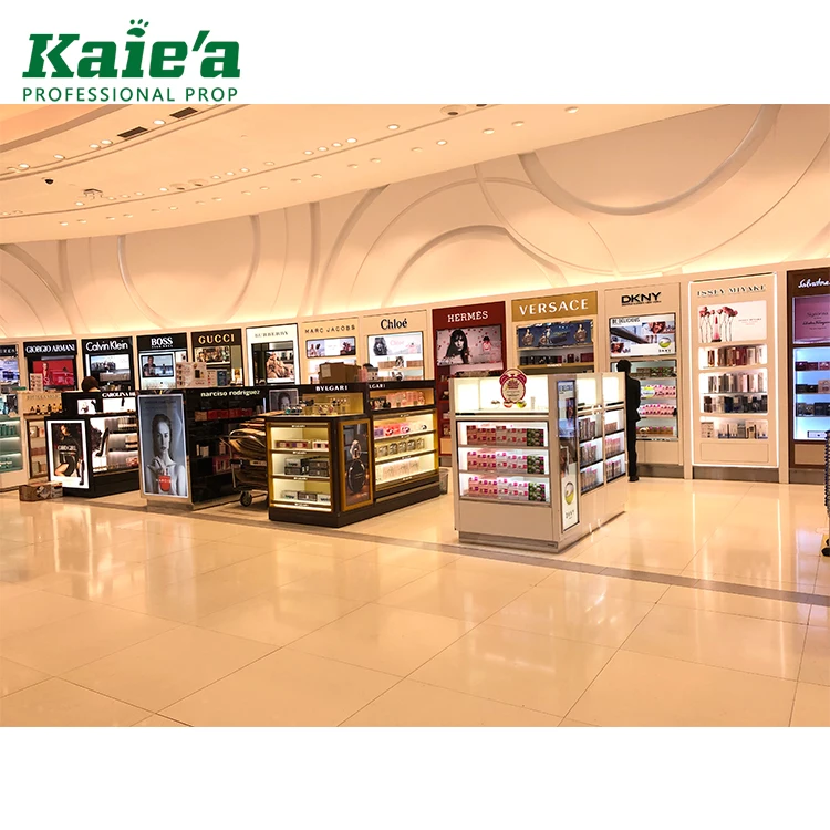 shopping mall kiosk design makeup display counters wooden cosmetics shop decoration ideas