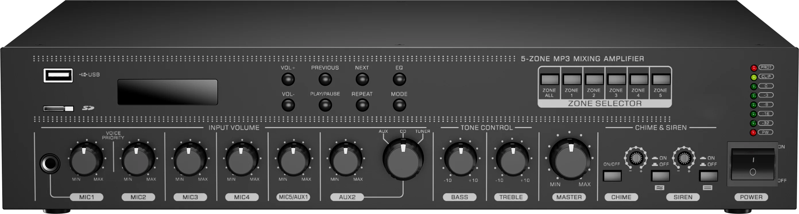 RH-AUDIO Audio Amplifier with USB Port for BGM System