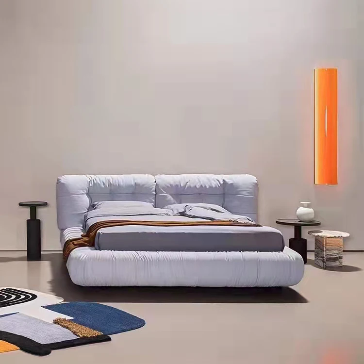 Super Soft Cloud Bed With Storage Frame Full Size High Quality Fabric Accept Customized Home Furniture Bedroom Carton Cloud Bed