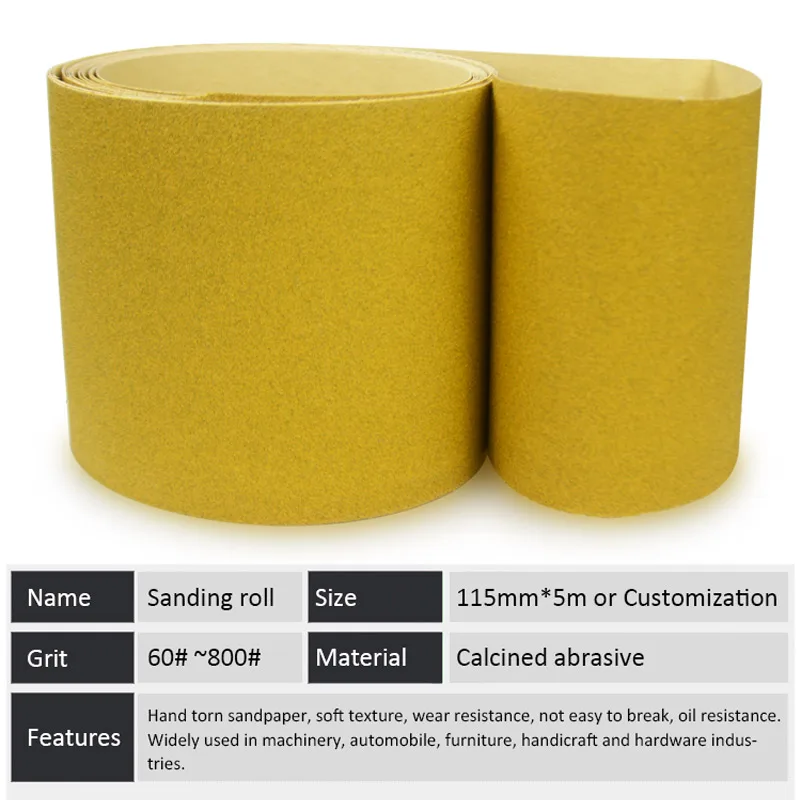 
Aluminum Oxide Self-Adhesive Sandpaper In Rolls Yellow For Machine Polishing 