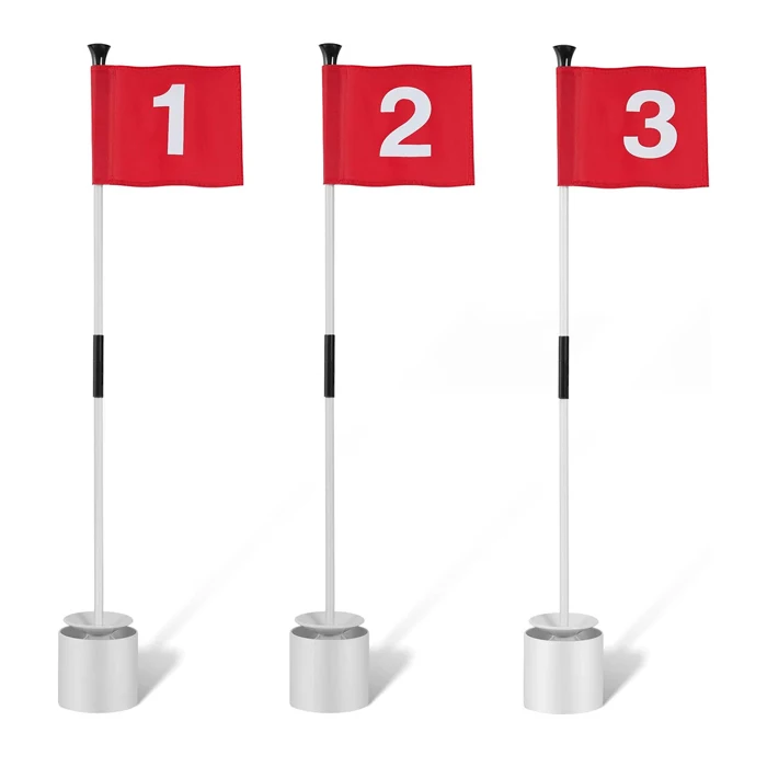 Low Price No MOQ Nylon Oxford Heavy Duty Fabric Ground Campaign Hole Cup Pin Double Sided Custom Mini Master Stick Golf Flag