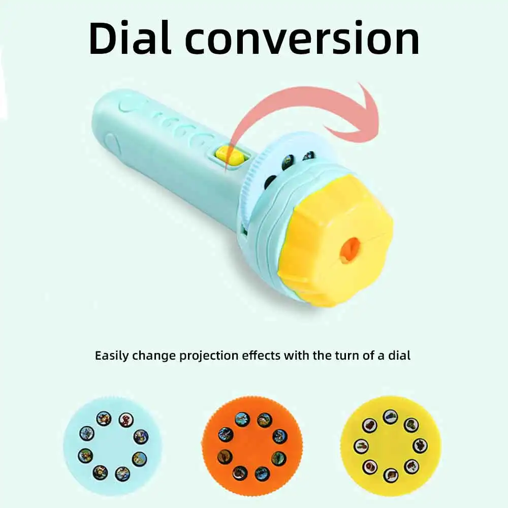 Children projection flashlight early education enlightenment flashlight dinosaur fruit digital children toys