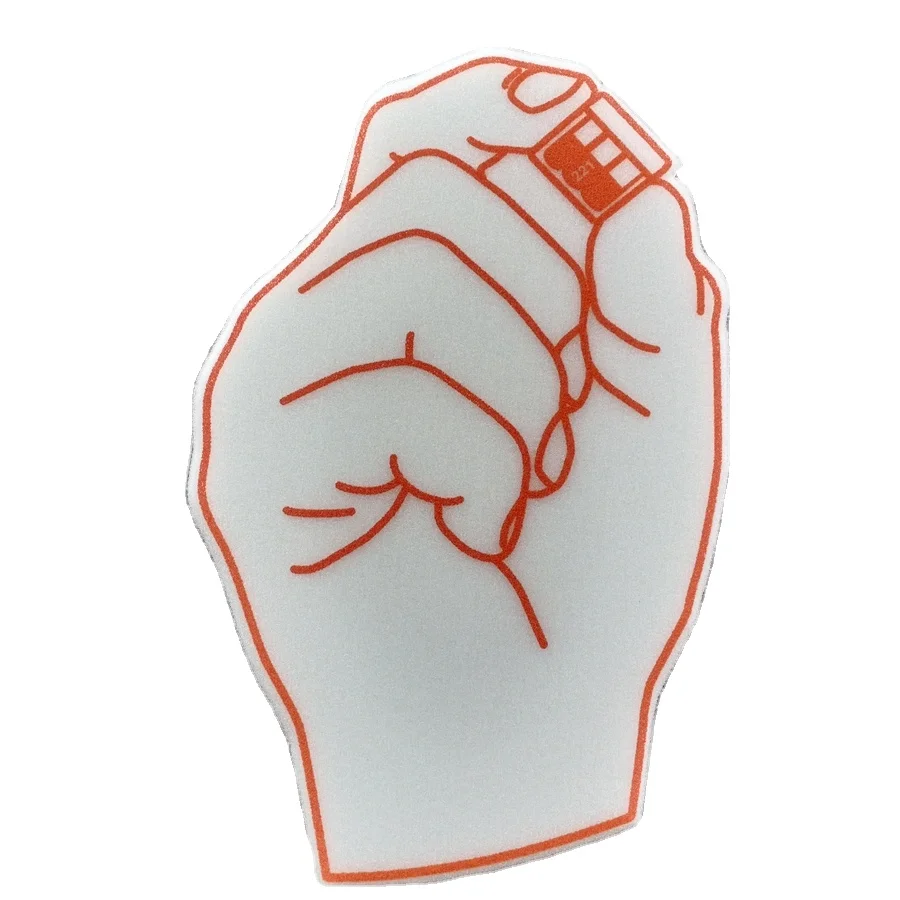 Hot Sale Yellow Printed Foam Hand for Cheer Leading Wave Foam Hand Sponge