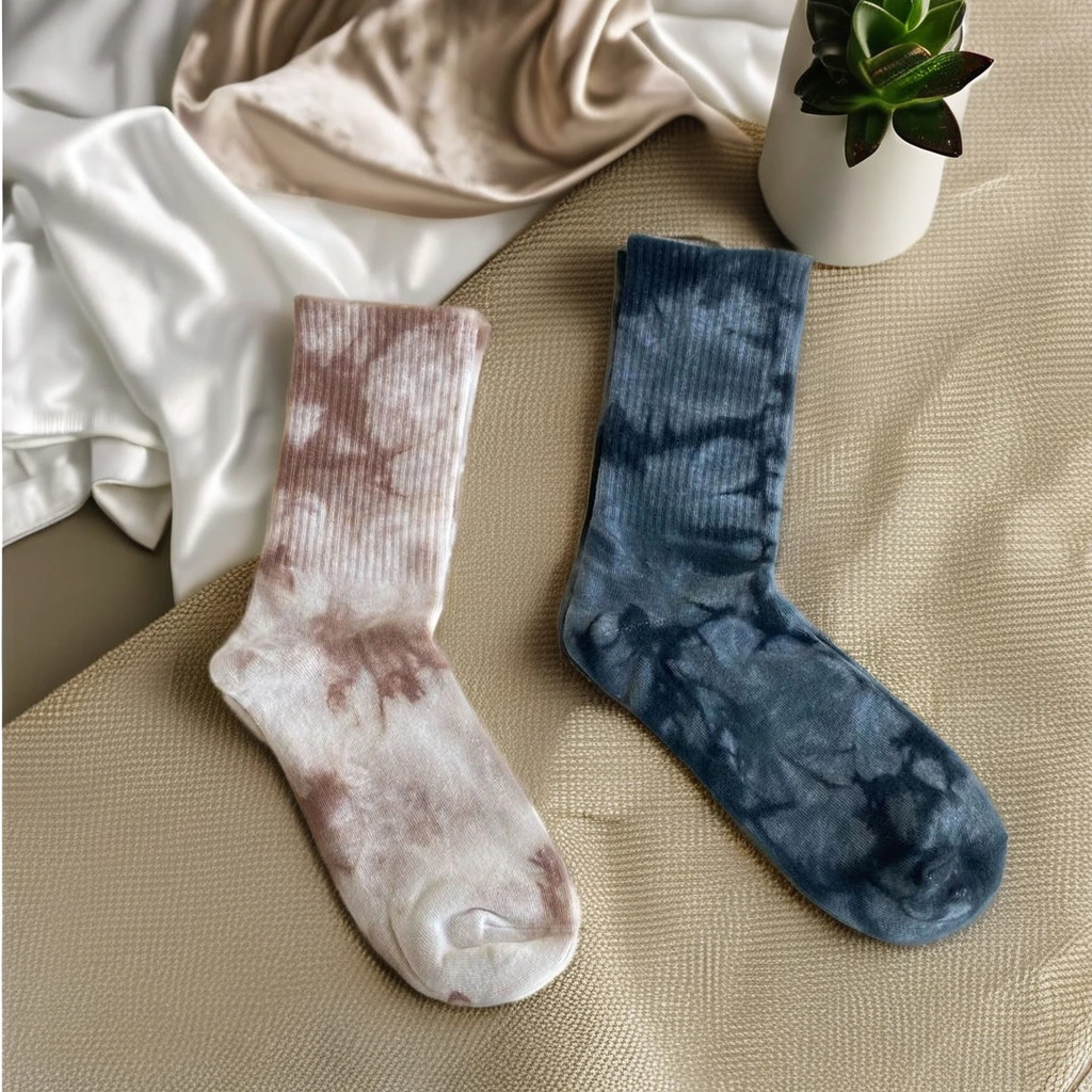 Novelty Skateboard Dress Socks Colorful Cool Tie Dye Crew Sustainable Fashion Tie Dye R-gear Drymax For Men And Wo Sports Socks