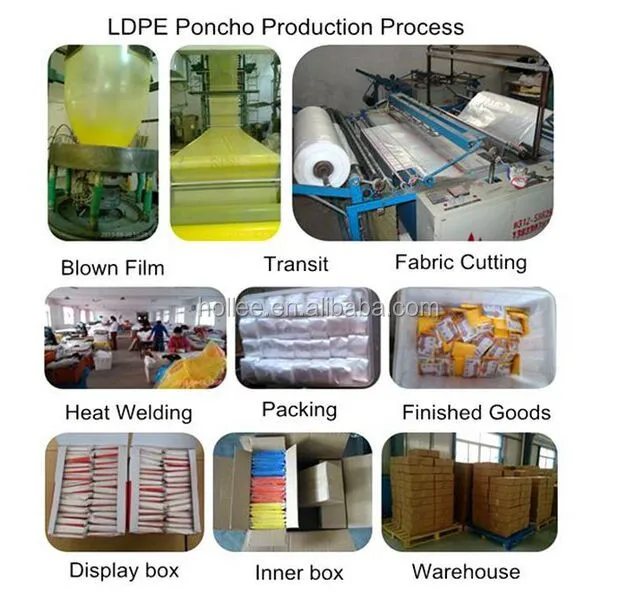 4 colors promotional disposable PE rain coat rain poncho with custom LOGO