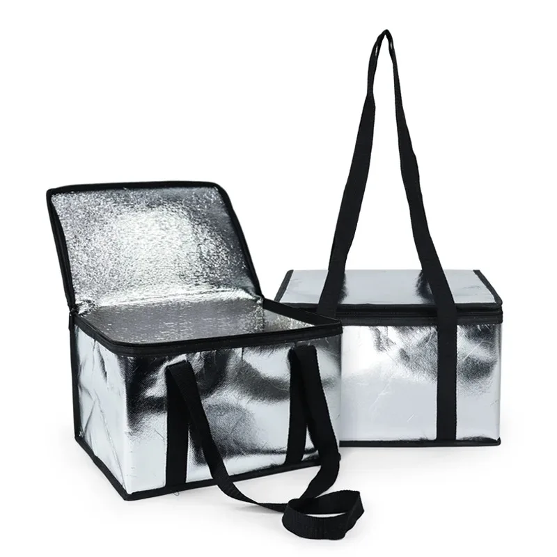 Custom Size Logo Printed meal prep lunch bag Insulated Thermal aluminum foil Cooler Bag