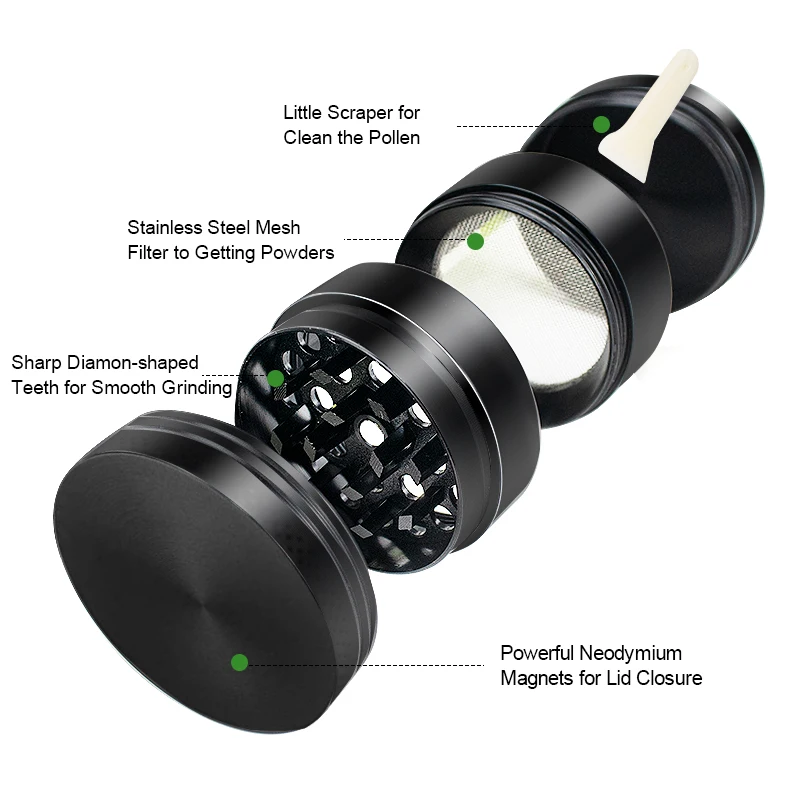 Измельчитель дыма из цинкового сплава с логотипом на заказ