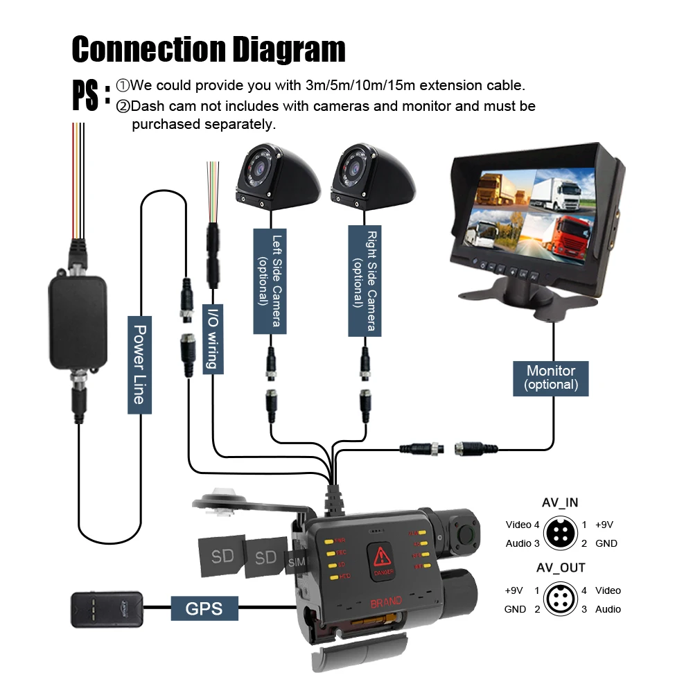MCY 2K Full Hd Dash Cam Camera Driving Recorder Front And Interior Cabin Dashcam Dual Lens With FREE CMSV6