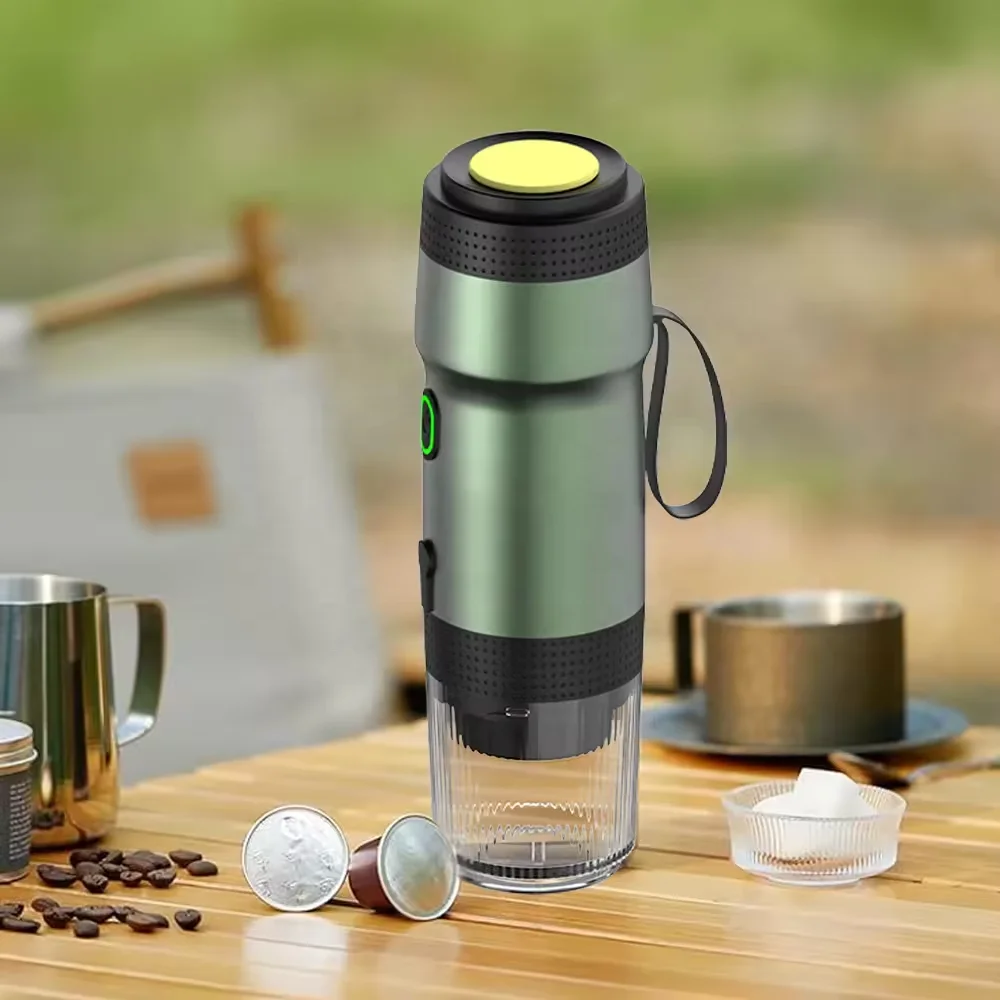 Portable Mini Wireless Travel Coffee Maker Fully Automatic USB Powder Capsule Espresso Coffee Machine Outdoor Heats by Itself
